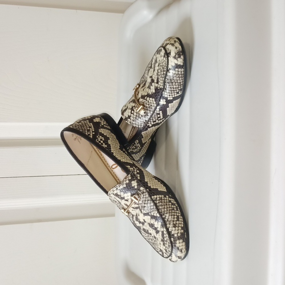 Sam Edelman "Lior" leather snakeskin bit slip on loafers - size 7 - Picture 1 of 11
